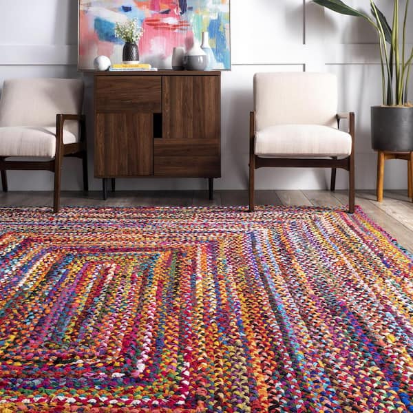 Tammara Colorful Braided Multi 4 ft. Indoor Square Area Rug