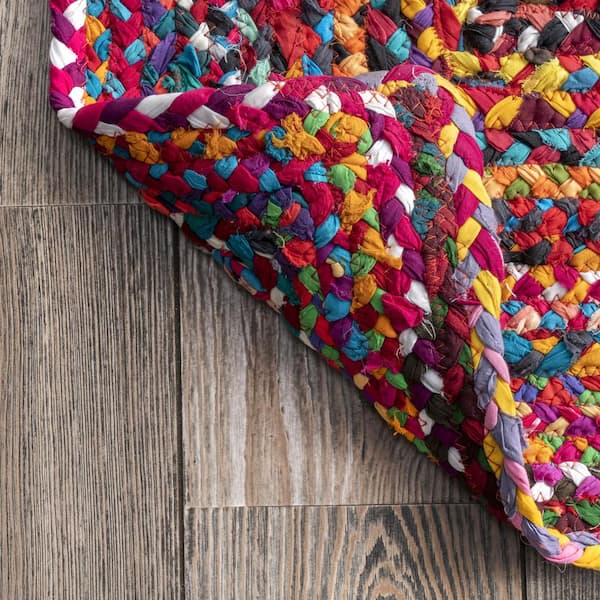 Tammara Colorful Braided Multi 4 ft. Indoor Square Area Rug