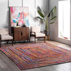 Tammara Colorful Braided Multi 4 ft. Indoor Square Area Rug