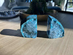 Blue Agate Geode Bookends