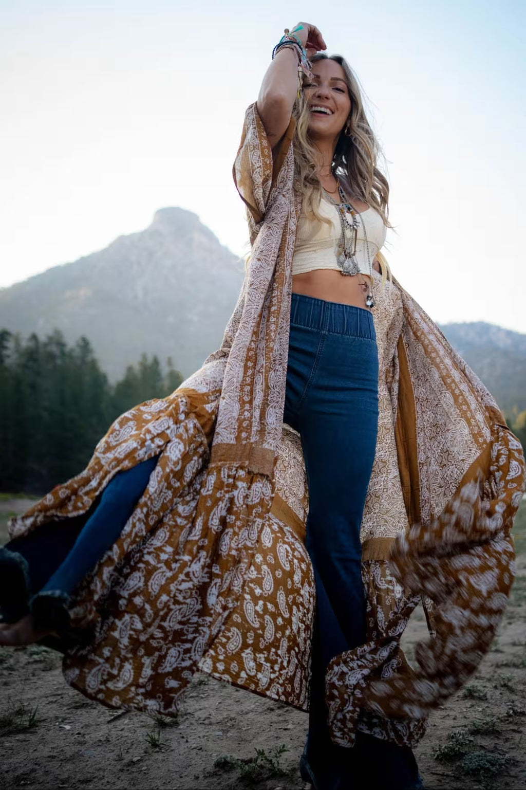 Paisley Tapestry Free Flow Duster Kimono