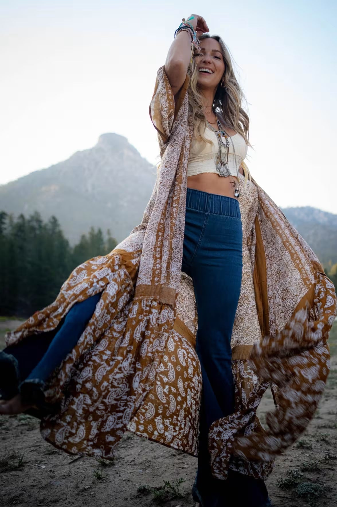 Paisley Tapestry Free Flow Duster Kimono