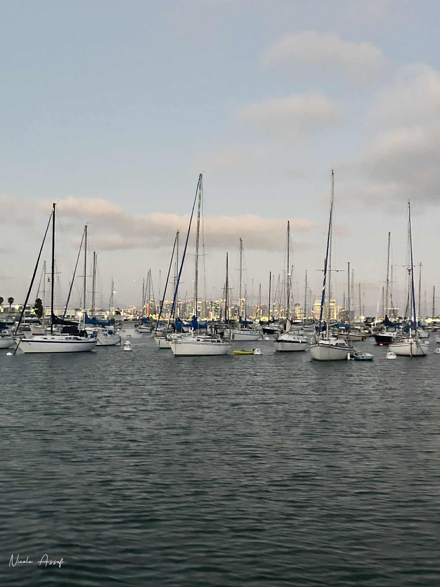 Photo of the Month- Sailboats at Sunset – San Diego Bay Coastal Photography Print